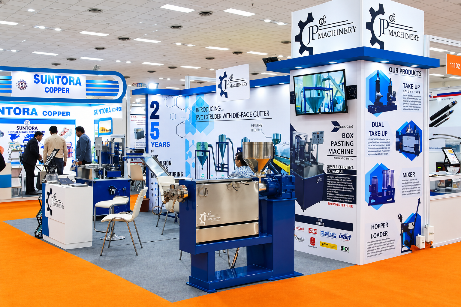 JP Machinery exhibition stall at Cable & Wire Fair 2019, Delhi